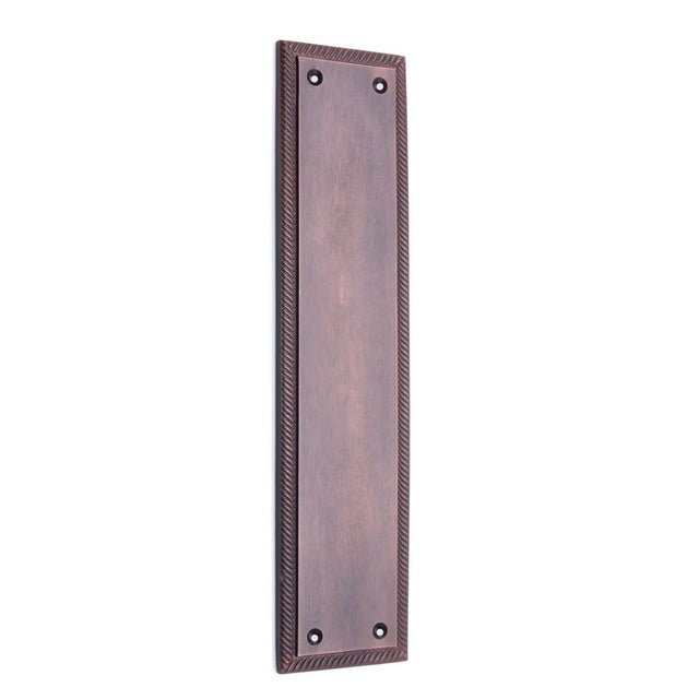 This is an image of Spira Brass - Georgian Finger Plate 285mm Aged Bronze available to order from T.H Wiggans Architectural Ironmongery in Kendal, quick delivery and discounted prices.