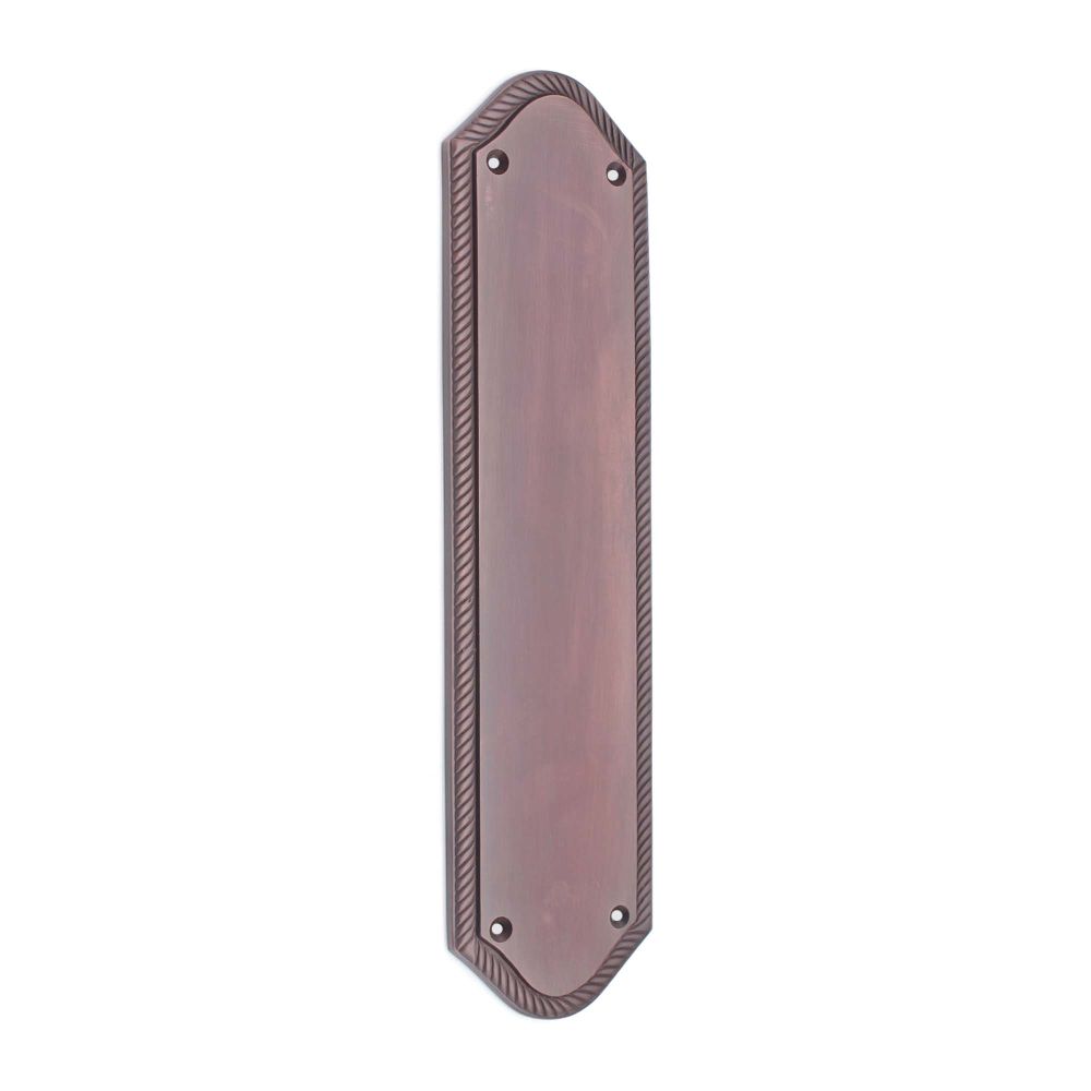 This is an image of Spira Brass - Georgian Half Round Finger Plate 295mm Aged Bronze available to order from T.H Wiggans Architectural Ironmongery in Kendal, quick delivery and discounted prices.