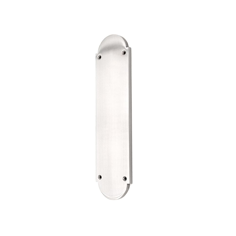 This is an image of Spira Brass - Victorian Half Round Finger Plate 300mm Polished Chrome available to order from T.H Wiggans Architectural Ironmongery in Kendal, quick delivery and discounted prices.