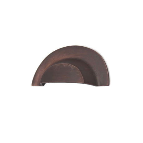 This is an image of Spira Brass - Slim Cup Handle Large Aged Bronze  available to order from T.H Wiggans Architectural Ironmongery in Kendal, quick delivery and discounted prices.