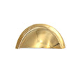 This is an image of Spira Brass - Slim Cup Handle Small Polished Brass Unlacquered  available to order from T.H Wiggans Architectural Ironmongery in Kendal, quick delivery and discounted prices.