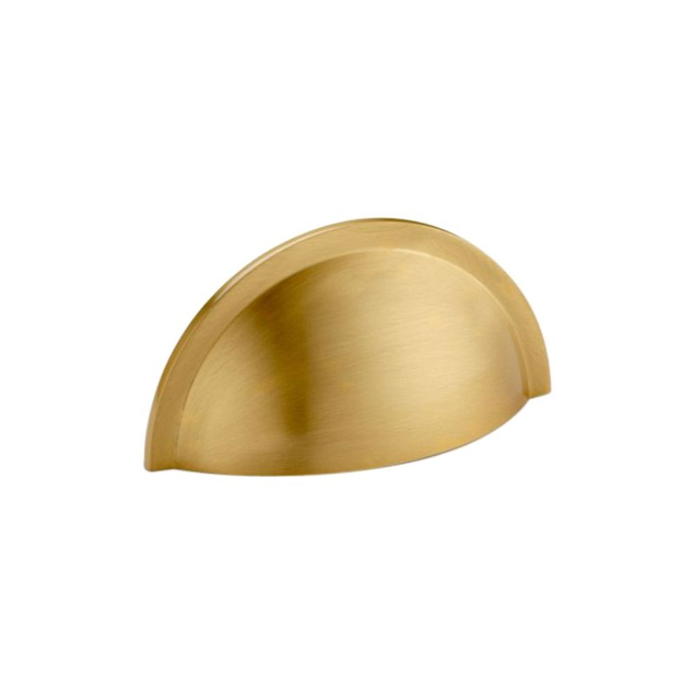 This is an image of Spira Brass - Slim Cup Handle Small Satin Brass  available to order from T.H Wiggans Architectural Ironmongery in Kendal, quick delivery and discounted prices.