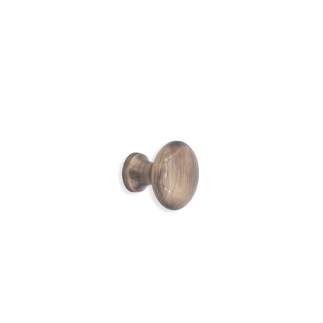 This is an image of Spira Brass - Mushroom 25mm Cupboard Knob Antique  available to order from T.H Wiggans Architectural Ironmongery in Kendal, quick delivery and discounted prices.