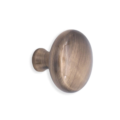 This is an image of Spira Brass - Mushroom 38mm Cupboard Knob Antique  available to order from T.H Wiggans Architectural Ironmongery in Kendal, quick delivery and discounted prices.