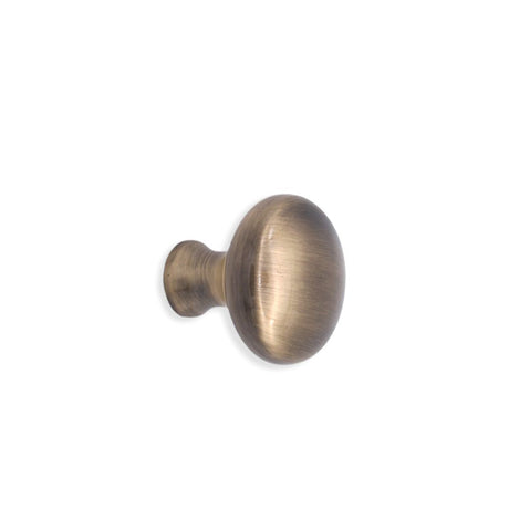 This is an image of Spira Brass - Mushroom 32mm Cupboard Knob Antique  available to order from T.H Wiggans Architectural Ironmongery in Kendal, quick delivery and discounted prices.