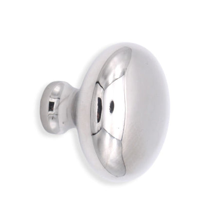 This is an image of Spira Brass - Mushroom 38mm Cupboard Knob Polished Nickel  available to order from T.H Wiggans Architectural Ironmongery in Kendal, quick delivery and discounted prices.