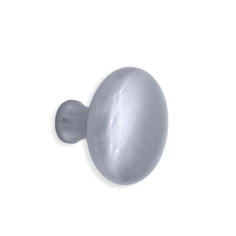 This is an image of Spira Brass - Mushroom 38mm Cupboard Knob Satin Chrome  available to order from T.H Wiggans Architectural Ironmongery in Kendal, quick delivery and discounted prices.