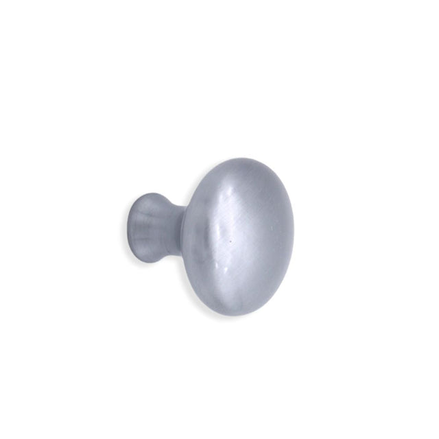 This is an image of Spira Brass - Mushroom 32mm Cupboard Knob Satin Chrome  available to order from T.H Wiggans Architectural Ironmongery in Kendal, quick delivery and discounted prices.