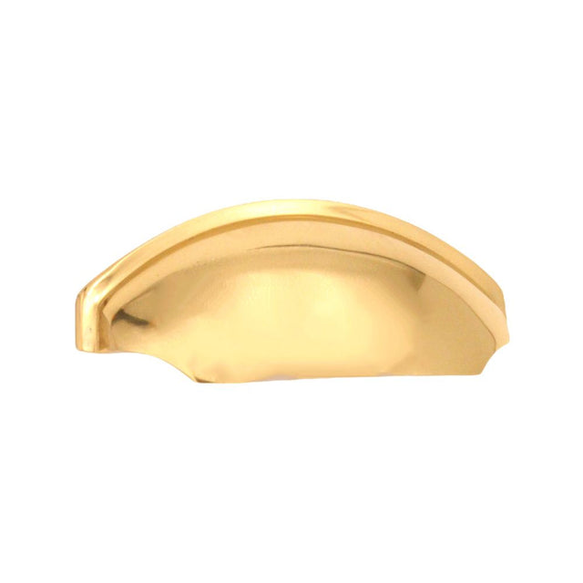 This is an image of Spira Brass - Tulip Cup Drawer Pull Polished Brass  available to order from T.H Wiggans Architectural Ironmongery in Kendal, quick delivery and discounted prices.