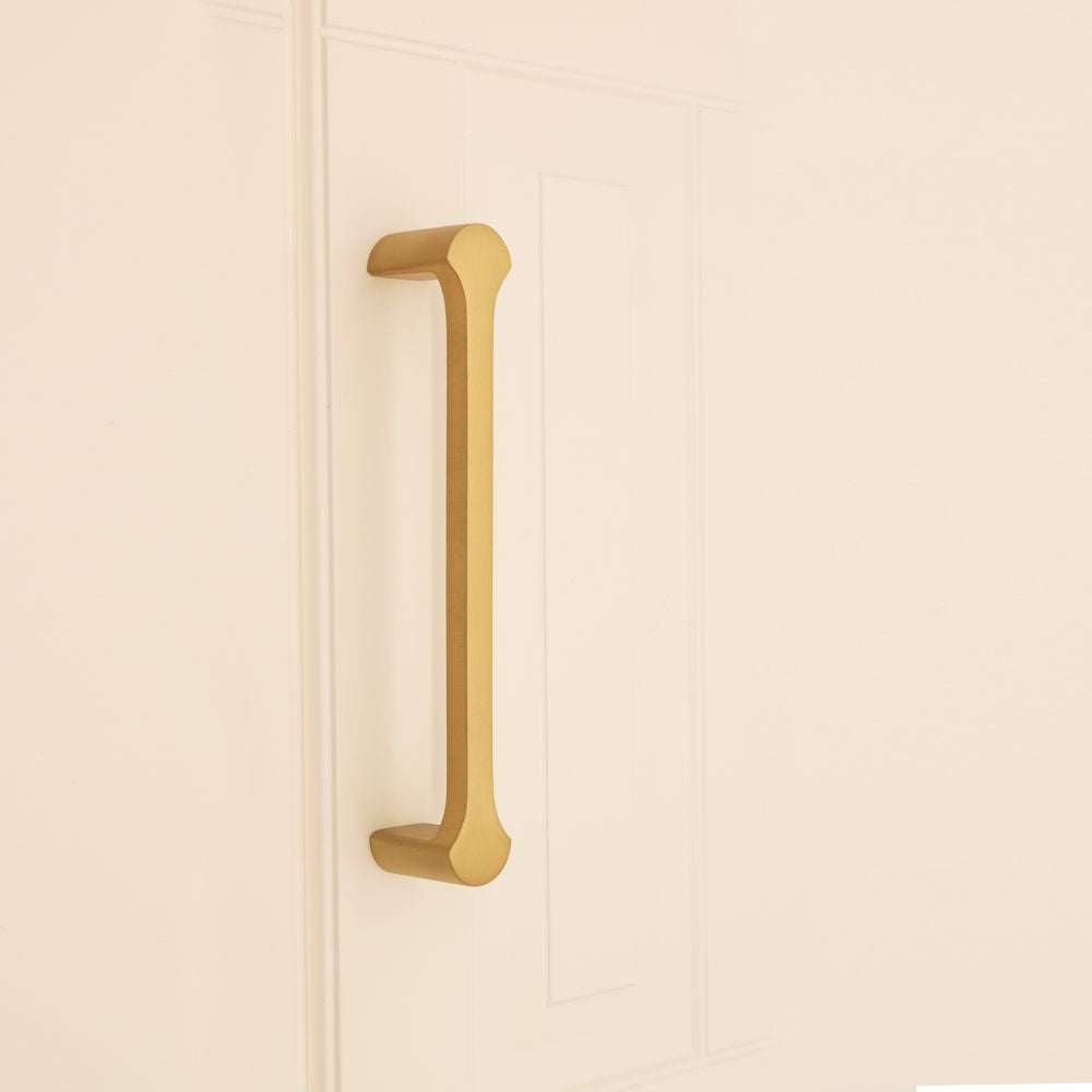 This is an image of Spira Brass - Tulip Pull Handle 165mm Satin Brass  available to order from T.H Wiggans Architectural Ironmongery in Kendal, quick delivery and discounted prices.