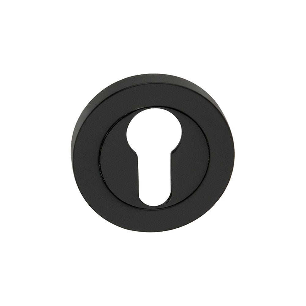 This is an image of Spira Brass - Euro Profile Escutcheon Matt Black available to order from T.H Wiggans Architectural Ironmongery in Kendal, quick delivery and discounted prices.