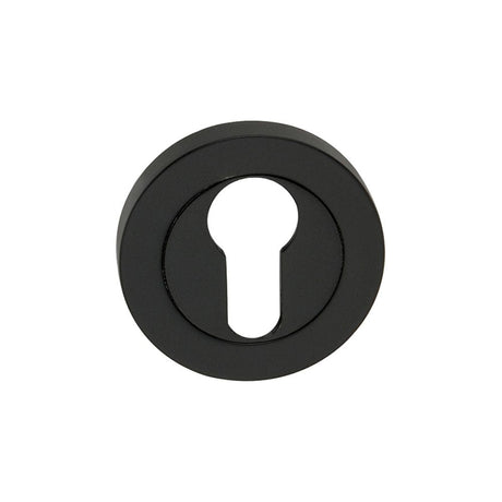 This is an image of Spira Brass - Euro Profile Escutcheon Matt Black available to order from T.H Wiggans Architectural Ironmongery in Kendal, quick delivery and discounted prices.