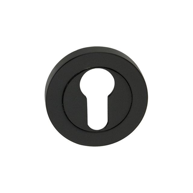 This is an image of Spira Brass - Euro Profile Escutcheon Matt Black available to order from T.H Wiggans Architectural Ironmongery in Kendal, quick delivery and discounted prices.
