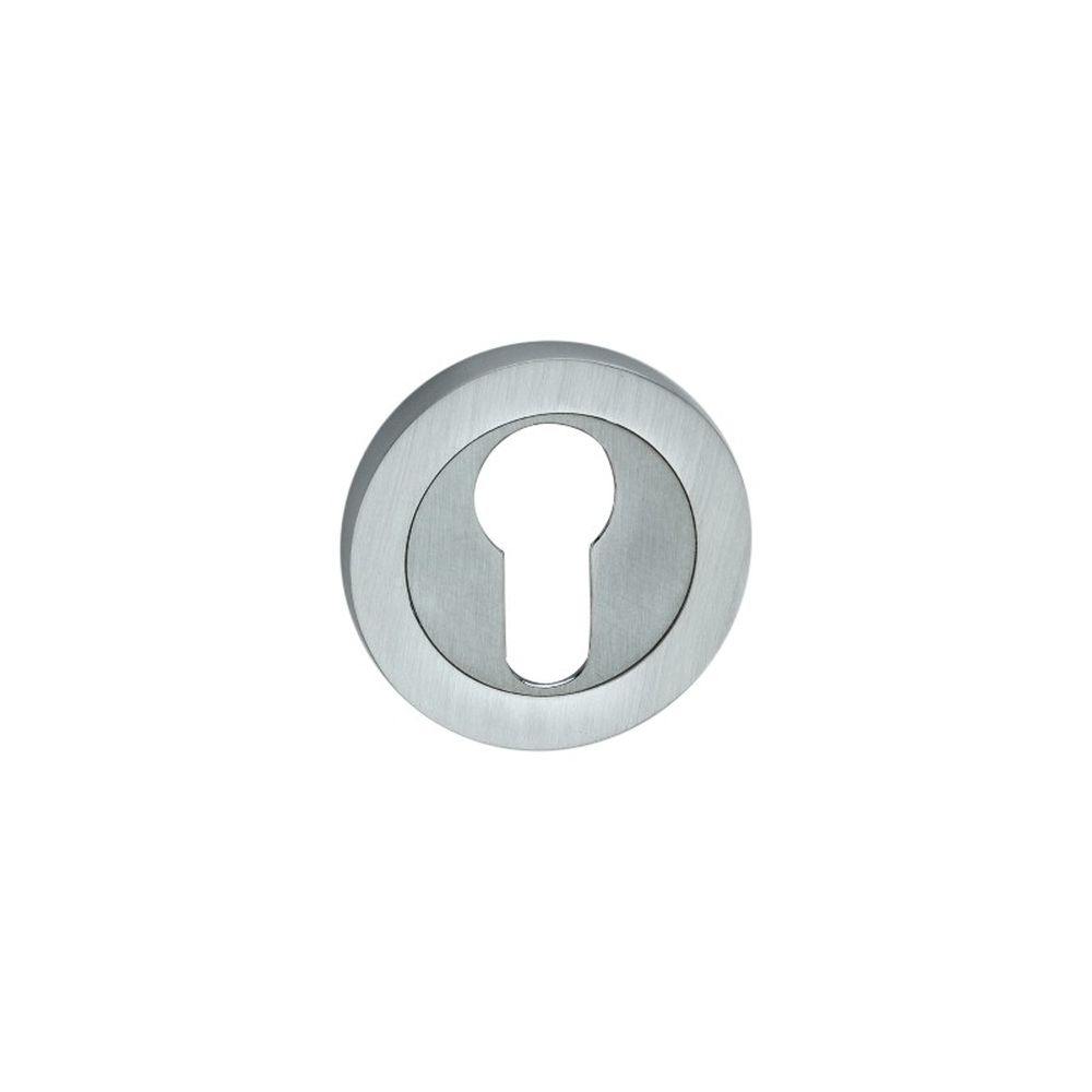 This is an image of Spira Brass - Euro Profile Escutcheon Satin Chrome available to order from T.H Wiggans Architectural Ironmongery in Kendal, quick delivery and discounted prices.
