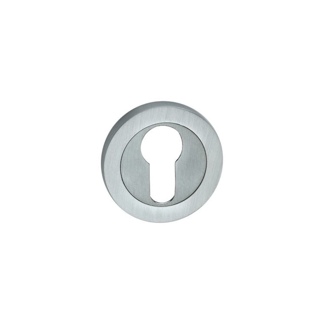This is an image of Spira Brass - Euro Profile Escutcheon Satin Chrome available to order from T.H Wiggans Architectural Ironmongery in Kendal, quick delivery and discounted prices.