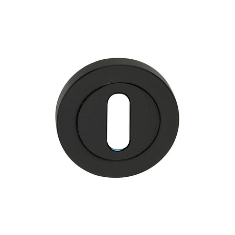 This is an image of Spira Brass - Oval Standard Escutcheon Matt Black available to order from T.H Wiggans Architectural Ironmongery in Kendal, quick delivery and discounted prices.