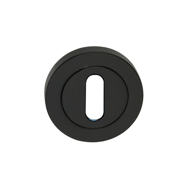 This is an image of Spira Brass - Oval Standard Escutcheon Matt Black available to order from T.H Wiggans Architectural Ironmongery in Kendal, quick delivery and discounted prices.