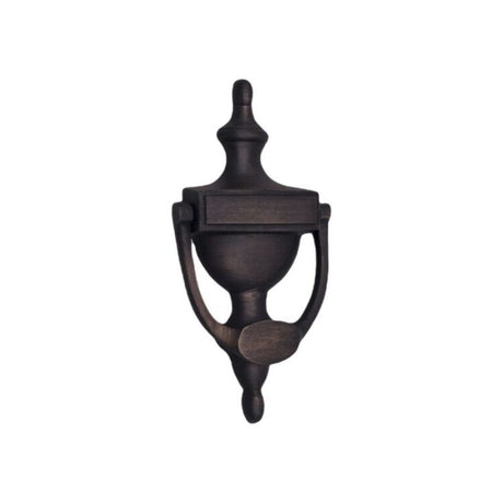This is an image of Spira Brass - Victorian Door Knocker 150mm Aged Bronze available to order from T.H Wiggans Architectural Ironmongery in Kendal, quick delivery and discounted prices.