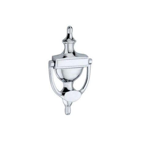This is an image of Spira Brass - Victorian Door Knocker 150mm Polished Chrome available to order from T.H Wiggans Architectural Ironmongery in Kendal, quick delivery and discounted prices.