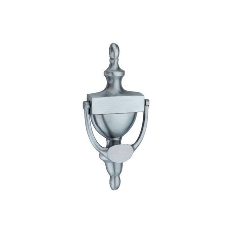 This is an image of Spira Brass - Victorian Door Knocker 150mm Satin Chrome available to order from T.H Wiggans Architectural Ironmongery in Kendal, quick delivery and discounted prices.