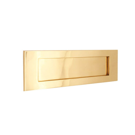 This is an image of Spira Brass - Victorian Letter Plate 300mm Polished Brass available to order from T.H Wiggans Architectural Ironmongery in Kendal, quick delivery and discounted prices.