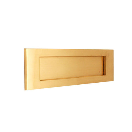 This is an image of Spira Brass - Victorian Letter Plate 300mm Satin Brass available to order from T.H Wiggans Architectural Ironmongery in Kendal, quick delivery and discounted prices.