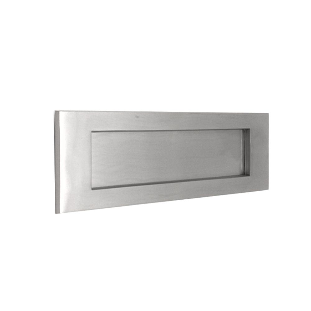 This is an image of Spira Brass - Georgian Letter Plate 250mm Satin Chrome available to order from T.H Wiggans Architectural Ironmongery in Kendal, quick delivery and discounted prices.