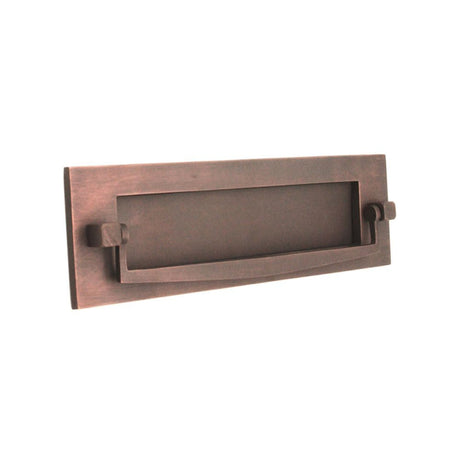 This is an image of Spira Brass - Regency Knocker Postal Plate 250mm Aged Bronze available to order from T.H Wiggans Architectural Ironmongery in Kendal, quick delivery and discounted prices.
