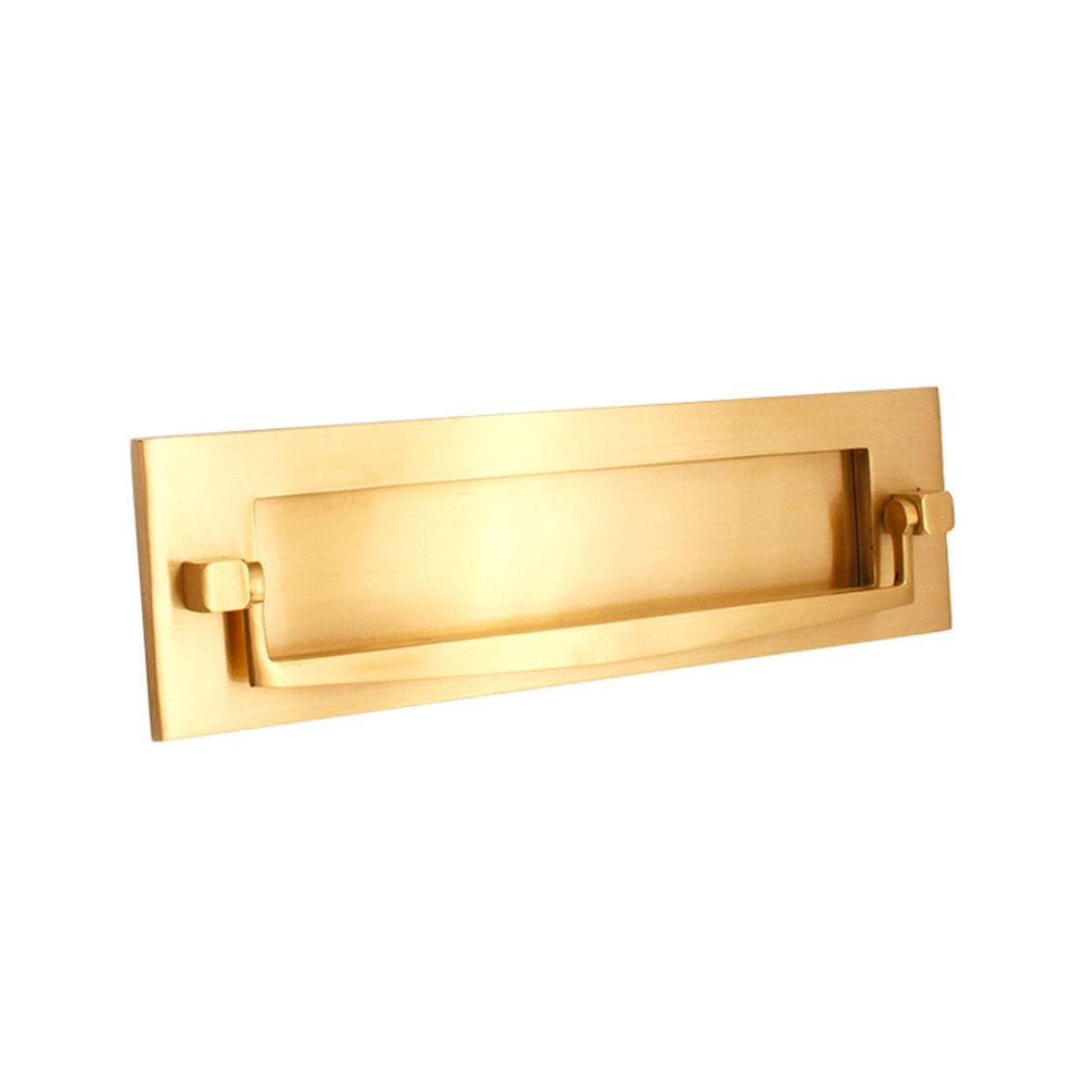 This is an image of Spira Brass - Regency Knocker Postal Plate 250mm Polished Brass available to order from T.H Wiggans Architectural Ironmongery in Kendal, quick delivery and discounted prices.