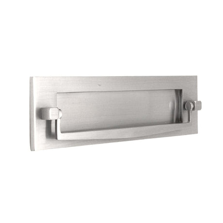 This is an image of Spira Brass - Regency Knocker Postal Plate 250mm Satin Chrome available to order from T.H Wiggans Architectural Ironmongery in Kendal, quick delivery and discounted prices.