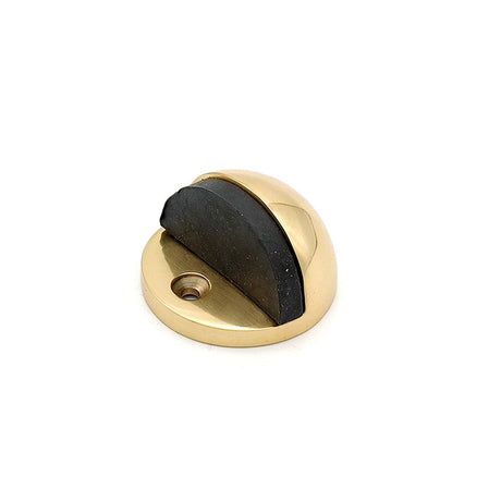 This is an image of Spira Brass - Half Moon Door Stopper Polished Brass available to order from T.H Wiggans Architectural Ironmongery in Kendal, quick delivery and discounted prices.