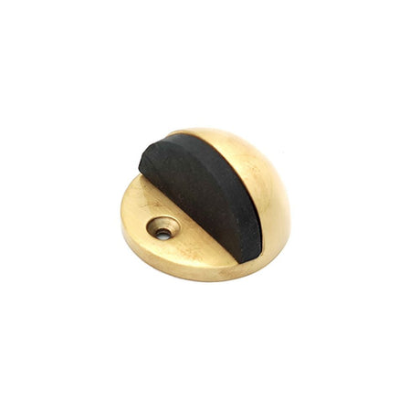 This is an image of Spira Brass - Half Moon Door Stopper Satin Brass available to order from T.H Wiggans Architectural Ironmongery in Kendal, quick delivery and discounted prices.
