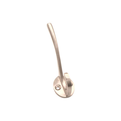 This is an image of Spira Brass - Victorian Coat Hook 87mm Satin Nickel available to order from T.H Wiggans Architectural Ironmongery in Kendal, quick delivery and discounted prices.