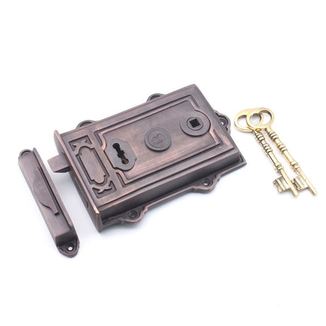This is an image of Spira Brass - Davenport Rim Lock Aged Bronze available to order from T.H Wiggans Architectural Ironmongery in Kendal, quick delivery and discounted prices.