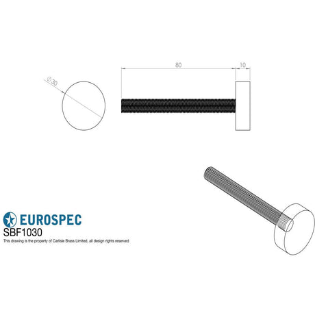This is an image of Eurospec - Bolt Cap Fixing Pack To Suit 30Mm Pull Handle available to order from T.H Wiggans Architectural Ironmongery in Kendal, quick delivery and discounted prices.