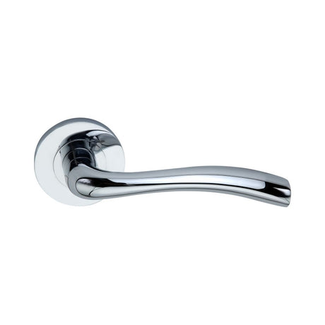 This is an image of Spira Brass - Zofie Lever Door Handle Polished Chrome available to order from T.H Wiggans Architectural Ironmongery in Kendal, quick delivery and discounted prices.