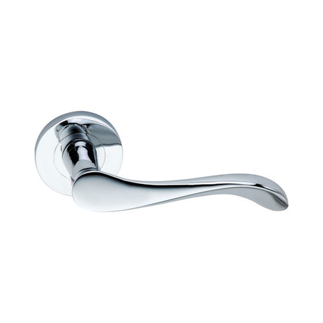 This is an image of Spira Brass - Rosalie Lever Door Handle Polished Chrome available to order from T.H Wiggans Architectural Ironmongery in Kendal, quick delivery and discounted prices.