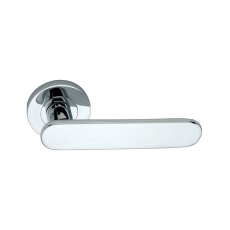 This is an image of Spira Brass - Skyla Lever Door Handle Polished Chrome available to order from T.H Wiggans Architectural Ironmongery in Kendal, quick delivery and discounted prices.