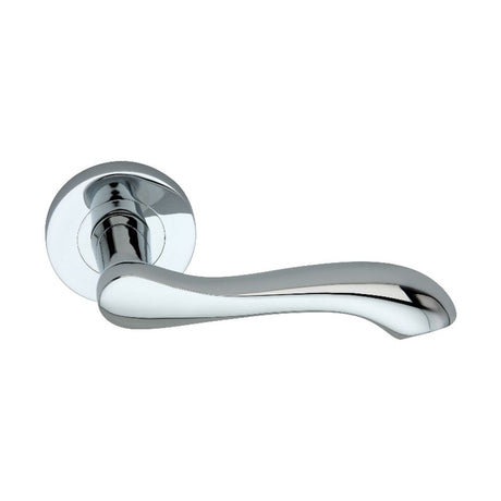 This is an image of Spira Brass - Camila Lever Door Handle Polished Chrome available to order from T.H Wiggans Architectural Ironmongery in Kendal, quick delivery and discounted prices.