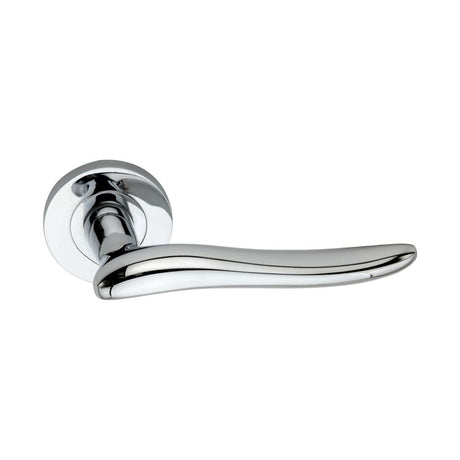 This is an image of Spira Brass - Senza Lever Door Handle Polished Chrome available to order from T.H Wiggans Architectural Ironmongery in Kendal, quick delivery and discounted prices.