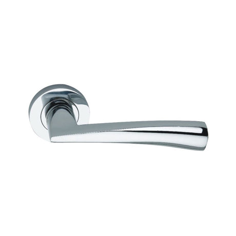 This is an image of Spira Brass - Lego Lever Door Handle Polished Chrome available to order from T.H Wiggans Architectural Ironmongery in Kendal, quick delivery and discounted prices.