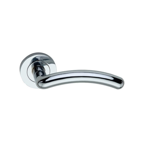 This is an image of Spira Brass - Taurus Lever Door Handle Polished Chrome available to order from T.H Wiggans Architectural Ironmongery in Kendal, quick delivery and discounted prices.