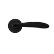 This is an image of Spira Brass - Mars Lever Door Handle Matt Black available to order from T.H Wiggans Architectural Ironmongery in Kendal, quick delivery and discounted prices.