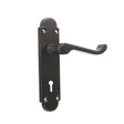 This is an image of Spira Brass - Oakley Lock Lever Handle Matt Black available to order from T.H Wiggans Architectural Ironmongery in Kendal, quick delivery and discounted prices.