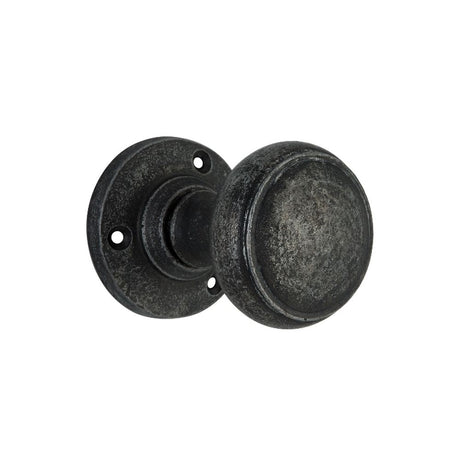 This is an image of Spira Brass - Ribbed Door Knobs Pewter available to order from T.H Wiggans Architectural Ironmongery in Kendal, quick delivery and discounted prices.