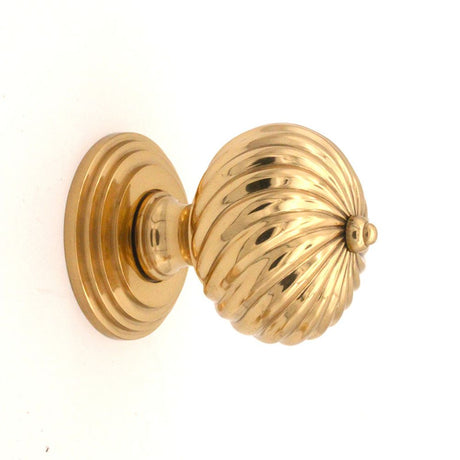 This is an image of Spira Brass - Burcot Mortice Door Knob Polished Brass available to order from T.H Wiggans Architectural Ironmongery in Kendal, quick delivery and discounted prices.