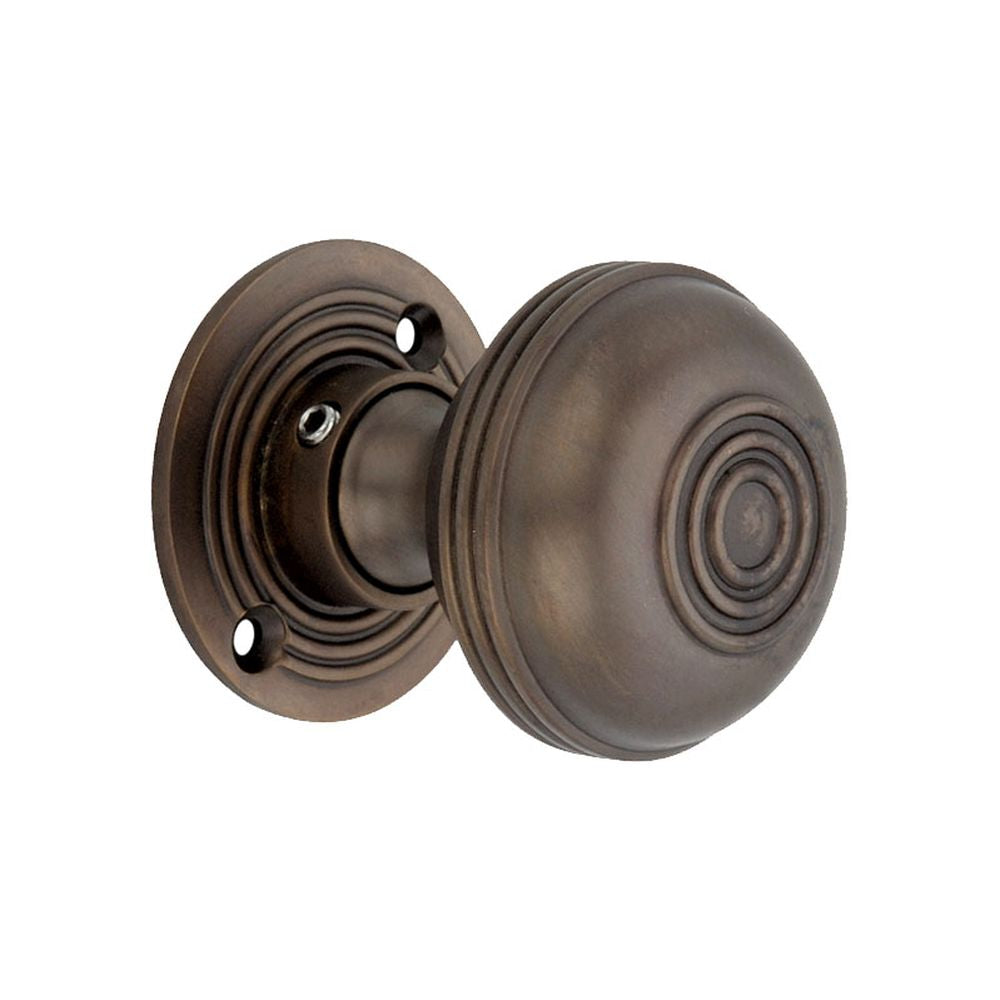 This is an image of Spira Brass - Bloxwich 50mm Rim/Mortice Door Knob Aged Bronze available to order from T.H Wiggans Architectural Ironmongery in Kendal, quick delivery and discounted prices.