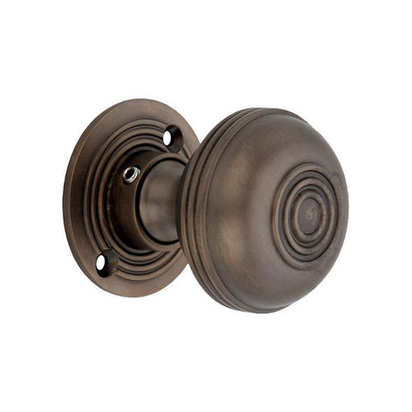 This is an image of Spira Brass - Bloxwich 50mm Rim/Mortice Door Knob Aged Bronze available to order from T.H Wiggans Architectural Ironmongery in Kendal, quick delivery and discounted prices.