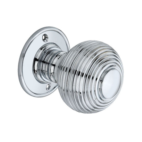 This is an image of Spira Brass - Beehive Large 60mm Mortice Door Knob Polished Chrome available to order from T.H Wiggans Architectural Ironmongery in Kendal, quick delivery and discounted prices.