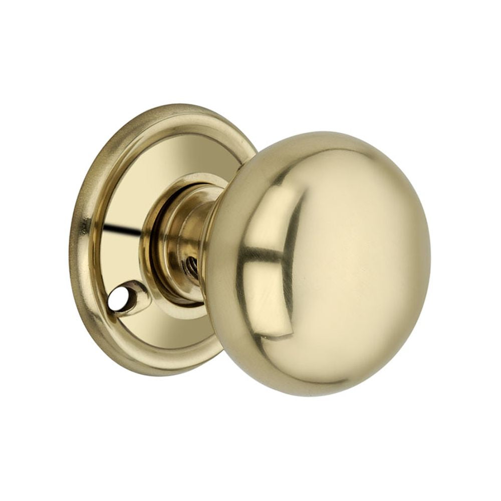 This is an image of Spira Brass - Cottage Large 50mm Door Knob Polished Brass available to order from T.H Wiggans Architectural Ironmongery in Kendal, quick delivery and discounted prices.